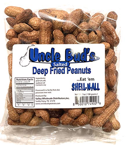 Deep Fried Peanuts | Eat 'Em Shell-n-all | 7 oz. | 2 Pack (Salted and Cajun)
