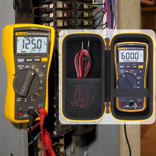 Aenllosi for Fluke 117/116/115/114/113 Digital Multimeter Hard Case, Fluke Volt Meter Organizer (Case Only)