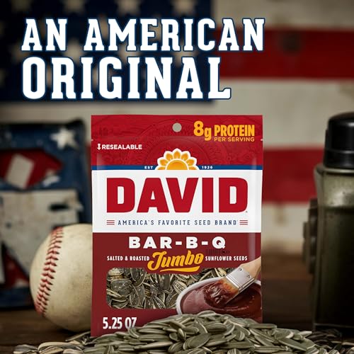 DAVID Jumbo Sunflower Seeds, Bar-B-Q Flavor, 5.25 oz.