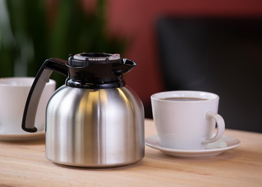 Service Ideas Brew N' Pour Carafe, Dial/Timer Lid, 64.2oz, Vacuum Insulated