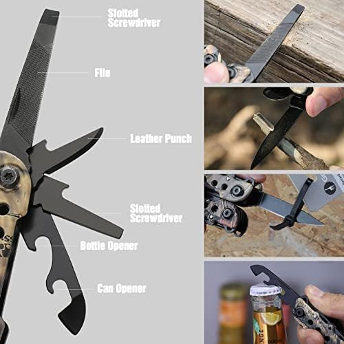 MOSSY OAK 13 in 1 Multi-tool - Multi Function Pliers | Folding Pocket Tool with Sheath, Camo - Portable Pocket Knife for Outdoors, Survival, Camping