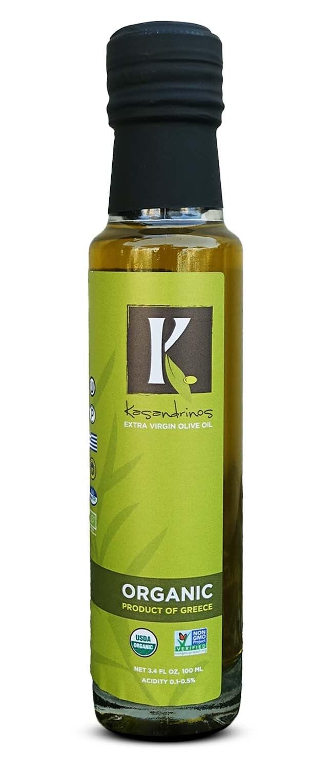 Kasandrinos Organic Olive Oil Extra Virgin, Polyphenol Rich Greek Olive Oil, 100% Organic First Cold Pressed, Mild + Delicate Flavor, Verified by Non GMO, 500 ml / 16.9 oz