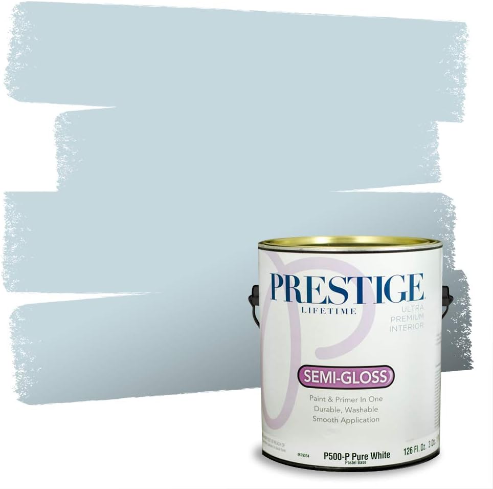 Prestige Paints E400-P-SW6506 Exterior Paint and Primer in One, 1-Gallon, Satin, Comparable Match of Sherwin Williams Vast, 1 Gallon, SW45-Vast Sky