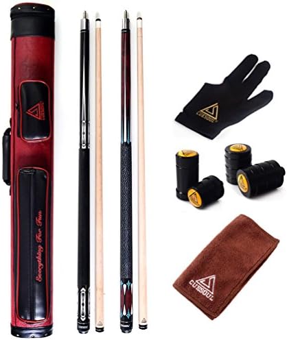CUESOUL 19oz Pool Cue Sticks with Hard Pool Cue Case
