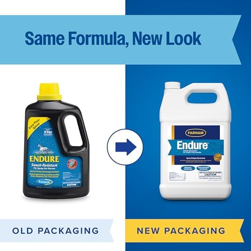 Farnam Endure Fly Spray for Horses, Sweat-Resistant, 128 oz, Gallon Refill