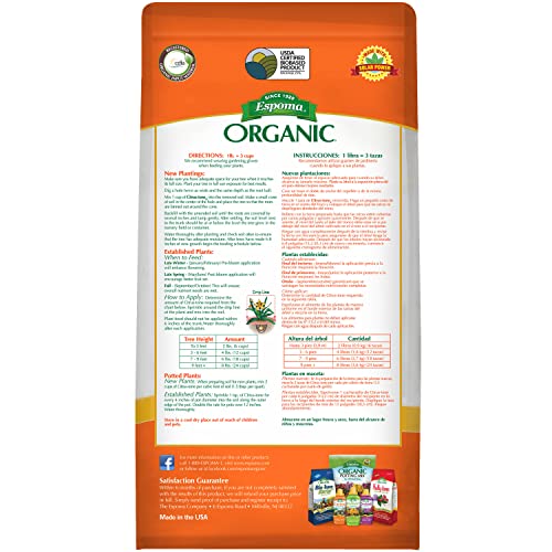 Espoma Organic Citrus-Tone 5-2-6 Natural & Organic Fertilizer and Plant Food for All Citrus, Fruit, Nut & Avocado Trees
