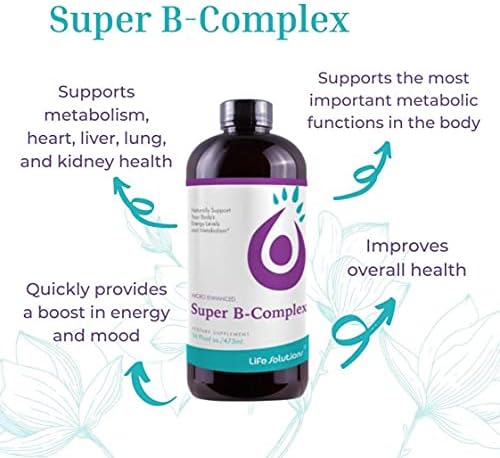 Life Solutions - Liquid Super B-Complex - 16 Oz. Naturally Support Your Body's Energy Levels and Metabolism