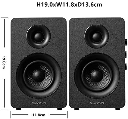 Sanyun SW208 3" Active Bluetooth 5.0 Bookshelf Speakers, Built-in 24bit DAC