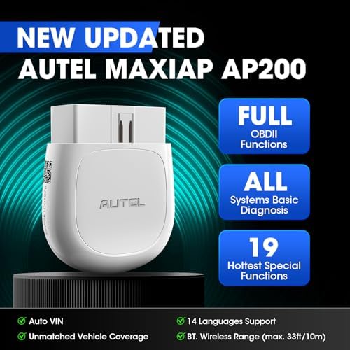 Autel MaxiAP AP200 OBD2 Scanner Bluetooth, Wireless OBD II Diagnostic Tool | Full System Diagnostics, 19 Reset Functions, AutoVIN