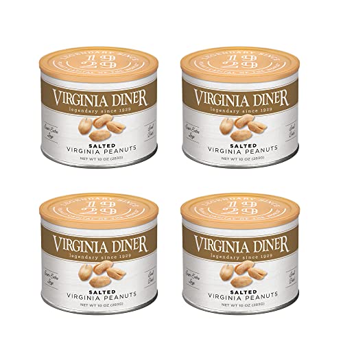 Virginia Diner Salted Virginia Peanuts - XL Gourmet Peanuts Non-GMO, Preservative Free Gifts from Virginia Since 1929-18 Oz Can