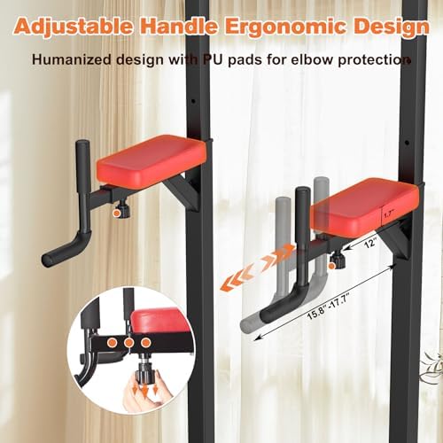 RELIFE REBUILD YOUR LIFE Pull Up Bar Free Standing Power Tower for Home Gym | Dip Station Pull Up Station, Multi-Function Home Fitness Equipment for Pull-Ups, Dips, Push-Ups, Full Body Strength Training