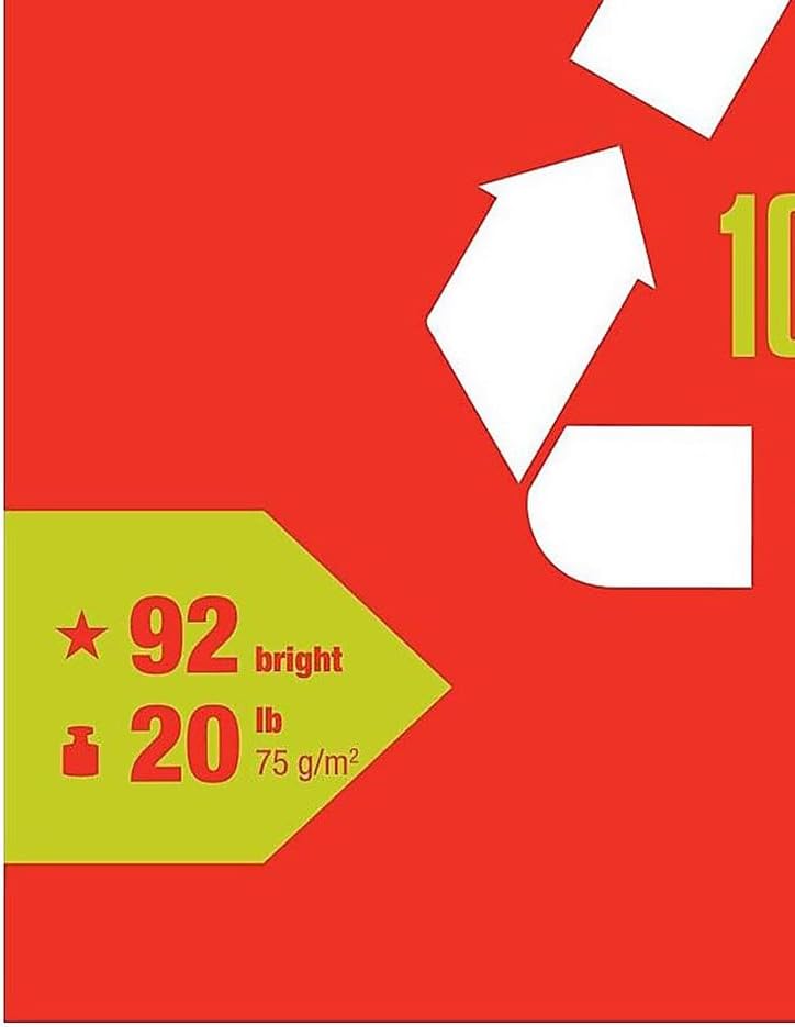 Staples 100% Recycled Printer Paper Bright White Copy/Fax/Laser/Inkjet, 500 Sheets