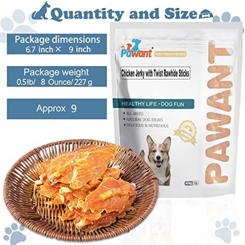 Chicken Jerky Twist Rawhide Dog Treats Sticks 16oz