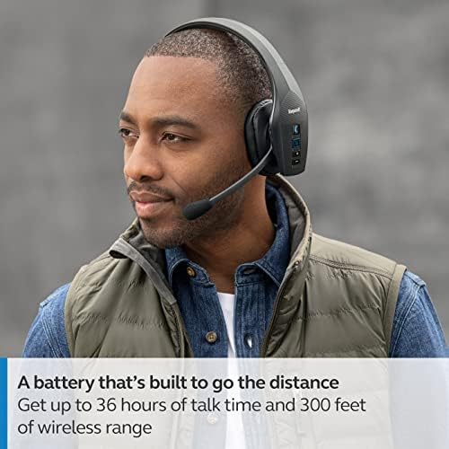 BlueParrott B550-XT Bluetooth Headset | 96% noise canceling headset for truck drivers; voice control, IP54-rated, 24 hr talk time