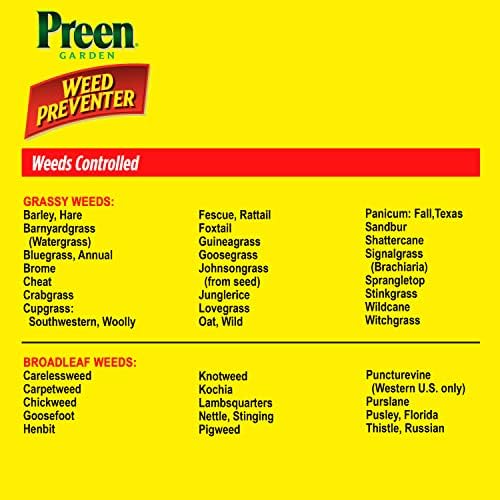 Preen Garden Weed Preventer 16 lb. Drum, Covers 2,560 sq. ft. | Pre Emergent Weed Control for Flower and Vegetable Gardens - Prevents weeds up to 3 months - Safe for use around 200 plants
