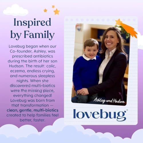 LOVEBUG Baby Probiotic Drops - Organic Probiotics for Immune Support and Baby Constipation & Colic Relief - Tasteless & Sugar-Free Liquid Drops for