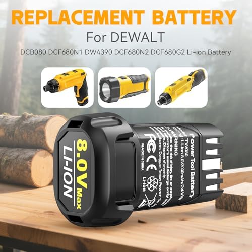 Fancy Buying 3000mAh 8V Li-ion Replacement for Dewalt 8v Battery Compatible with DCF680N1 DW4390 DCF680N2 DCF680G2 Cordless Power Tools