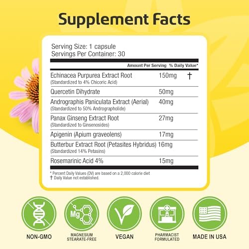 HybridAR Sinus & Nasal Support Herbal Supplement for Adults, 30 Veggie Caps | Daily immunity