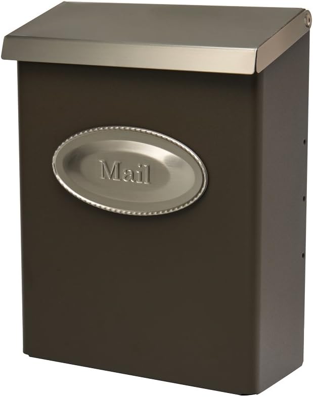 Gibraltar Mailboxes Designer Locking Medium Capacity Galvanized Steel Venetian Bronze, Wall-Mount Mailbox, DMVKGV04