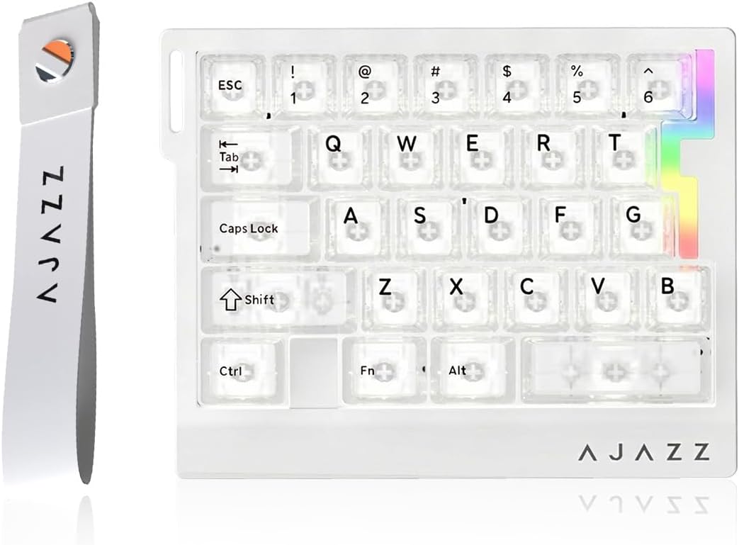 AJAZZ AK029 Wired One-Handed Hall Effect Mechanical Gaming Keypad, 29 Keys | Magnetic Switch, Rapid Trigger, 8KHz Polling, SOCD/DKS, RGB Backlit, Web Driver Customizable, Portable, Black Gray