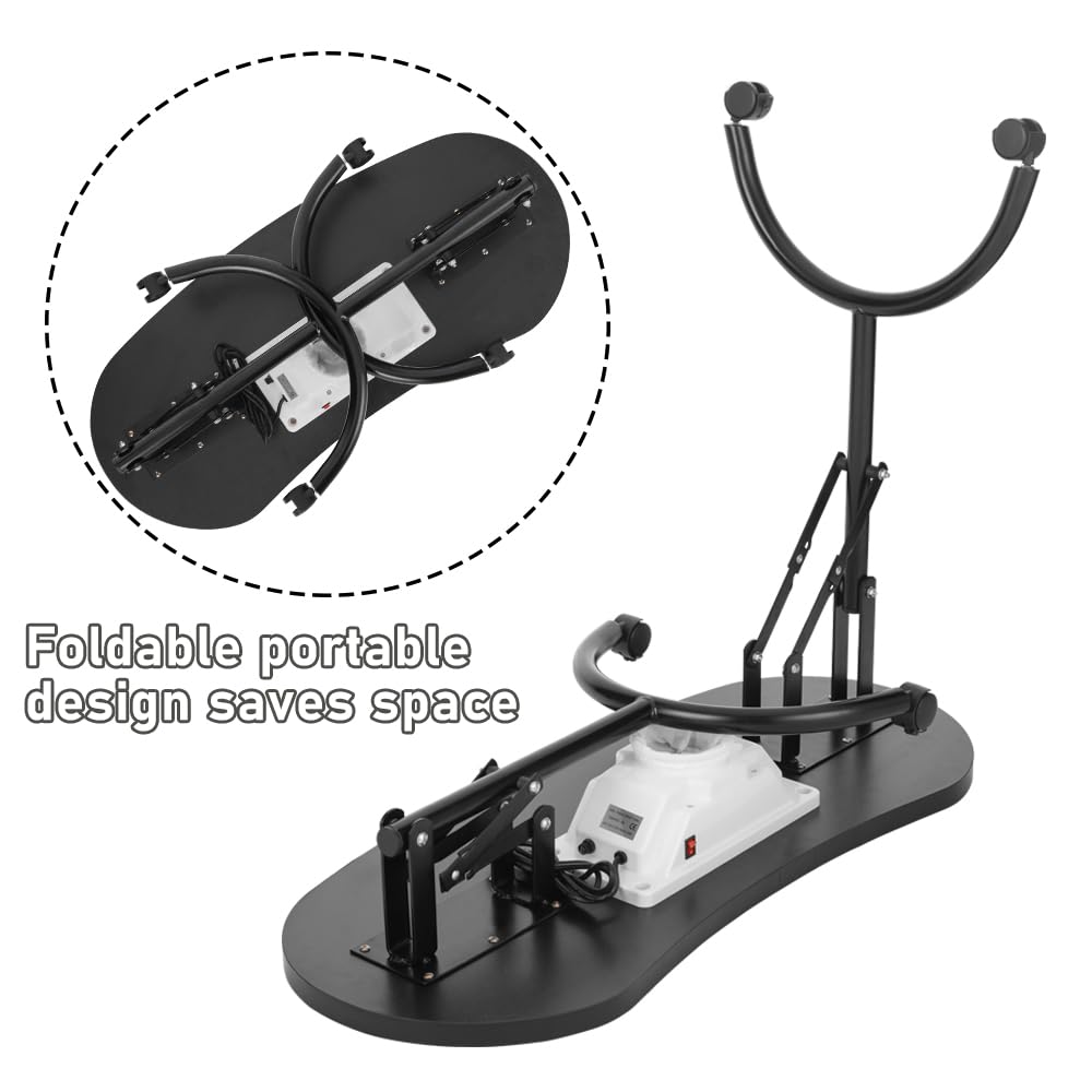 LEIBOU Professional Folding Portable Vented Beauty Manicure Table Nail Desk Salon Spa with Fan &Bag (35''x 16''x 28'') (Black)