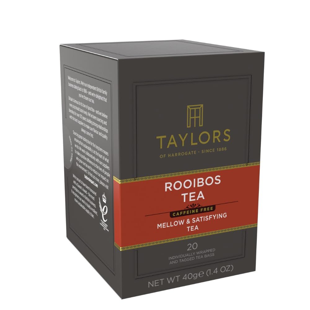 Taylors of Harrogate Green Tea with Lemon, Individually Wrapped Bags, 20 Count (Pack of 1), Citrussy, Mellow and Light, Caffeinated, Enjoy Hot or Iced, 20 Teabags