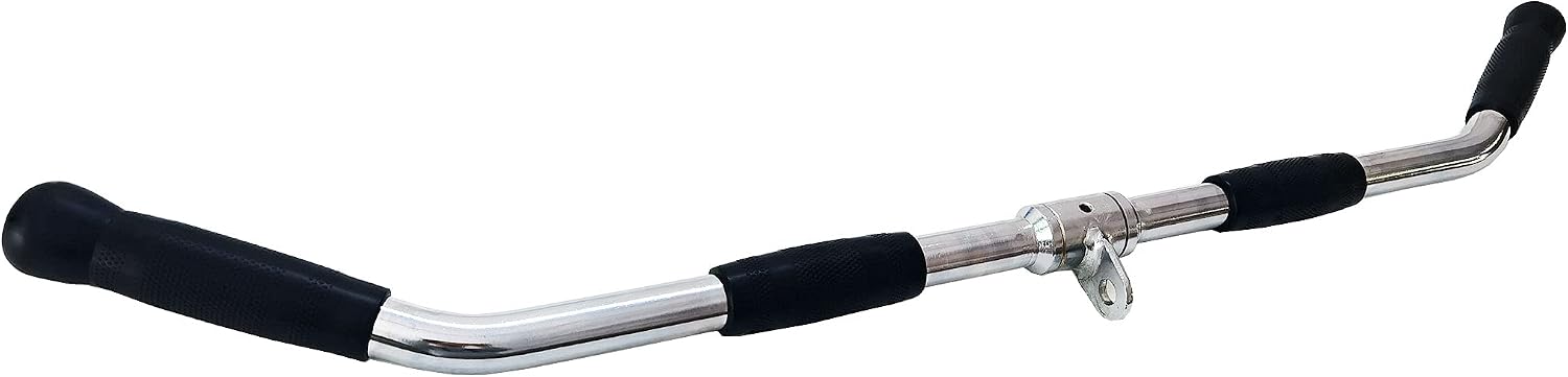 Revolving Lat Pulldown Bar for Cable Machine, Straight Bar with Rubber Grip - Tricep Press Down, Curl & Back Exercise Attachment for Home Gym