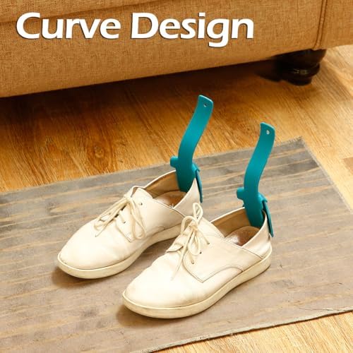 Boao 4 Pcs Lazy Shoe Helper Bulk Easy on Easy off Plastic Shoehorn