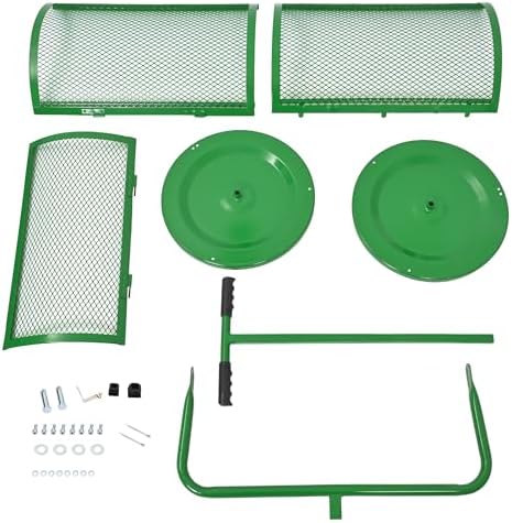KUAFU 24" Compost Spreader Peat Moss Spreader T-Shaped Handle for Planting | Lawn and Garden Care Manual Spreaders Roller Green Powder Coated Mesh