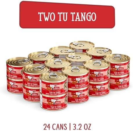 Weruva Cats in The Kitchen, Two Tu Tango with Sardine, Tuna & Turkey Au Jus Cat Food, 3.2oz Can (Pack of 24)