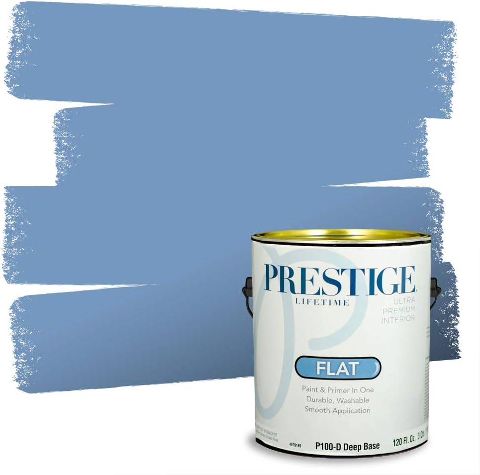 PRESTIGE Paints Exterior Paint and Primer In One, 1-Gallon, Semi-Gloss, Comparable Match of Sherwin Williams* Nifty Turquoise*