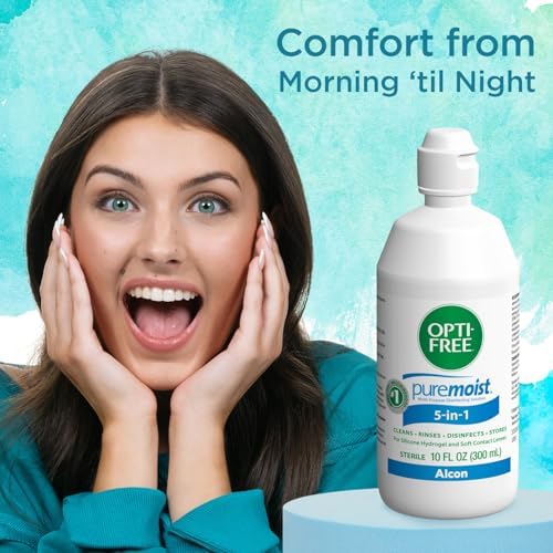 Opti-Free Puremoist Multi-Purpose Contact Lens Cleaning and Disinfecting Solution with Lens Case, 2 Fl Oz (Pack of 1)