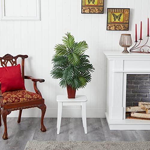 Nearly Natural Areca Palm with Bamboo Vase Silk Plant