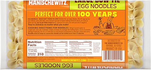 Manischewitz Farfalle Pasta | Large Bow Tie Egg Noodles 7oz (3 Pack) | Homestyle Taste & Texture, Perfect for Kasha Varnishkes, No Preservatives