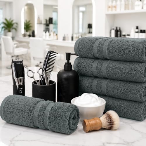 DAN RIVER 100% Cotton Salon Towels Set – 16x26 inches, Pack of 24, Highly Absorbent and Quick-Dry Towels for Hand, Salon, Spa, Beauty