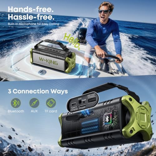 Portable Speakers Bluetooth Wireless, 90W Max Loud Outdoor Speaker with Deep Bass, IPX6 Waterproof, Floatable, Custom EQ, 40H, Dual Pairing