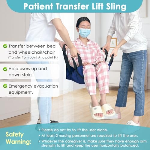 Patient Lift Transfer Belt from Bed to Wheelchair Stair Transfer Emergency Evacuation Chair Pad Safety Medical Lifting Sling Slide Board