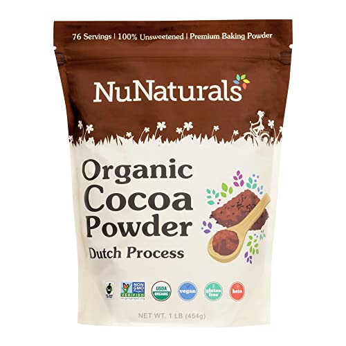 NuNaturals Organic Fairtrade Dutch Cocoa Powder Unsweetened 10-12%, 1 lb