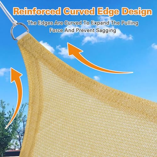 Artpuch Sun Shade Sail 16'X20' Sand Rectangle