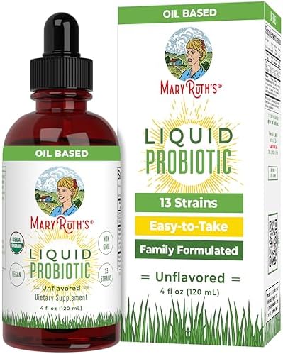 MARYRUTH'S Organic Liquid Probiotic, Digestive & Gut Health, 40 Servings | 2 Billion CFU, 13 Probiotic Strains, Gut Health & Digestive Support, Gas & Bloating Support, Vegan