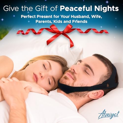 Chin Strap for CPAP Users and Sleeping - Anti Snoring Device | Adjustable Breathable Jaw Strap, Keeps Mouth Closed, Snore Stopper for Men and Women