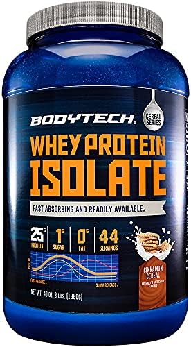 BodyTech Whey Protein Isolate Powder, French Vanilla, 1.5 LB, 23 Servings | 25G Protein per Serving, High Concentrated Protein Powder With Amino Acids & BCAAs for Men and Women, Gluten Free