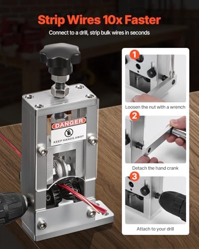 VEVOR Wire Stripping Machine 0.06-1.5 inch, 11 Channels 10 Blades