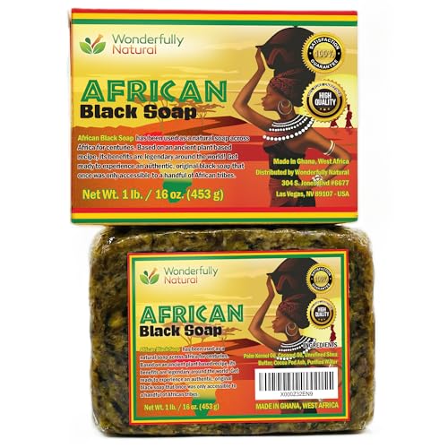 #1 Organic African Black Soap for Acne & Dark Spots Black Owned 1lb bar