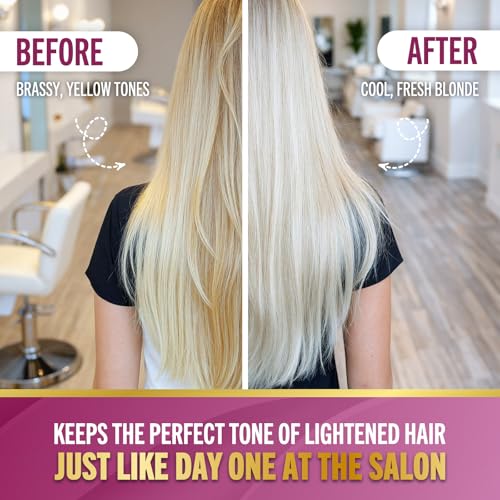 Jenoris Silver Purple Shampoo For Blonde, Silver, Gray & Lightened Hair – Neutralizes Yellow & Brassy Tones – Enriched with Natural Oils