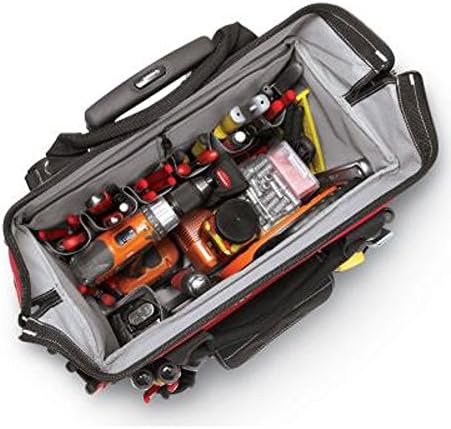 Husky GP-43196N13 18" 600-Denier Red Water Resistant Contractor's Rolling Tool Tote Bag with Telescoping Handle