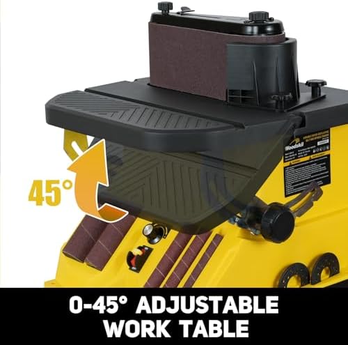 Woodskil Variable Speed Oscillating Spindle Sander for Wood,4A | Spindle Sander with 1000-1800RPM,6 Sleeves,Compact Design for Curved Edges,Contours,Slots,Detail Work