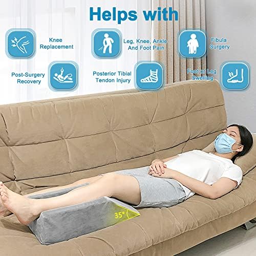 Leg Elevation Wedge Pillow Knee Foam for Sleeping Post Surgery Foot Leg Rest Pillows Knee Support Cushion Medical Elevated Pillow Leg Elevator Bed