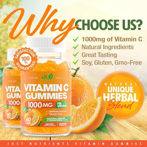 Vitamin C 1000mg Gummies – Chewable Multivitamin for Adults & Kids