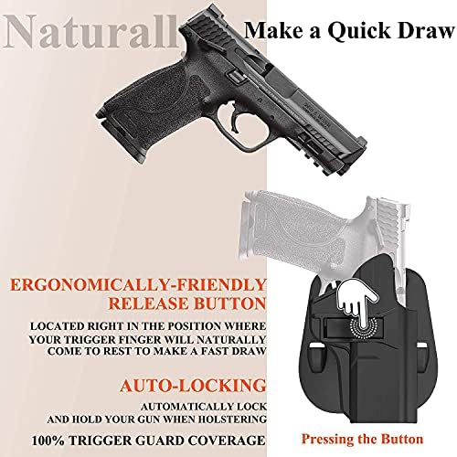 M P 2.0 9mm Holster for S&W M&P 9mm/.40 Full-Size, S&W M&P 2.0 9mm/40 Compact(Not for Shield), Belt Carry Gun Holster